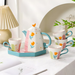 Porcelain Teapot & Cup Set 4 Pcs